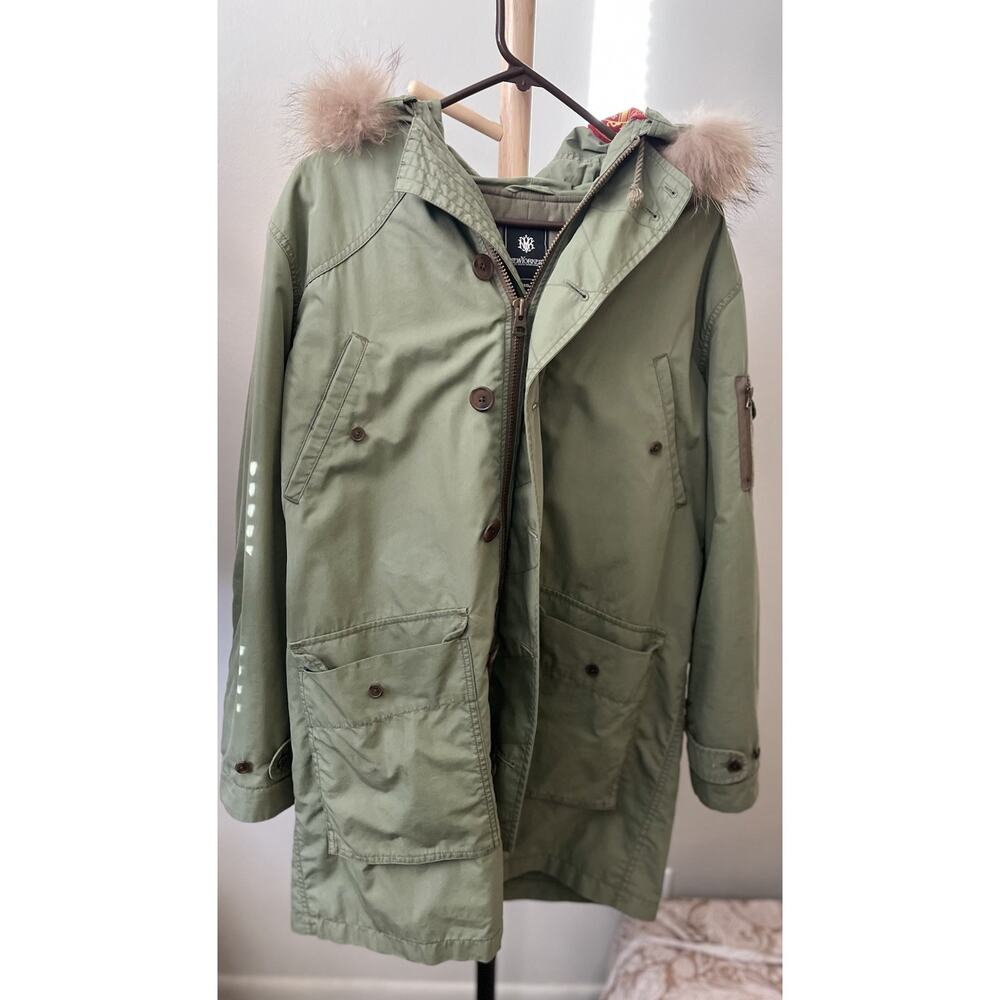 Vintage Flying Parka Jacket Hood Zip Men Size L From Japan